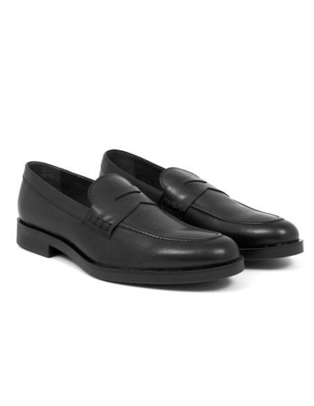 Mocassin en cuir noir MIMOC-BLACK