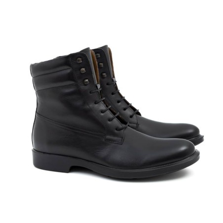 Bottine en cuir noir CROSMAN-NEGRO