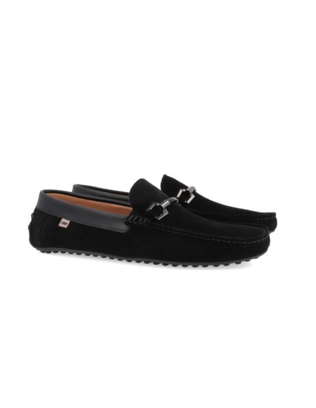 Mocassin suède noir SOLON-NEGRO