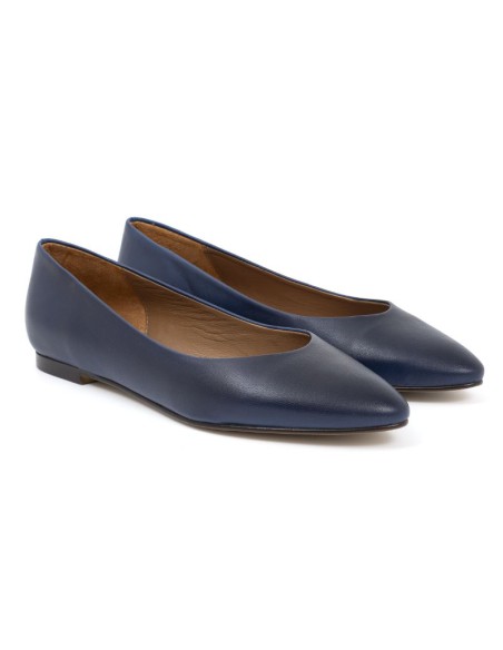 chaussures élégantes pour femmes en cuir bleu W-ANNEMAN-NAVY