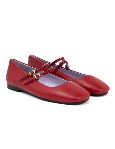 Ballerine de peau Bordeaux W-DENISE-BURGUNDY