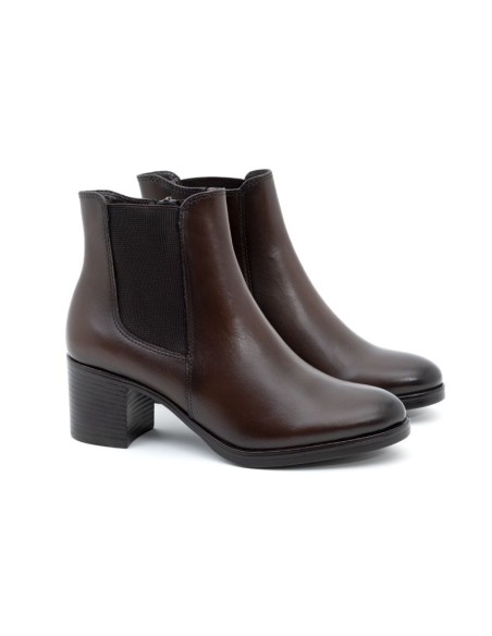 bottines femme de peau marron W-NELMAN-BROWN