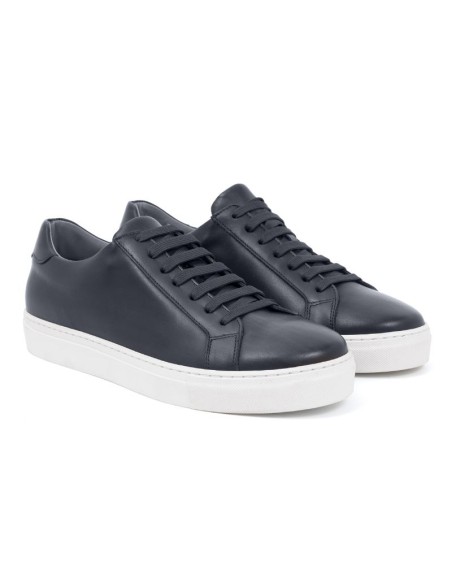 blue leather sneakers MILBET-MARINO
