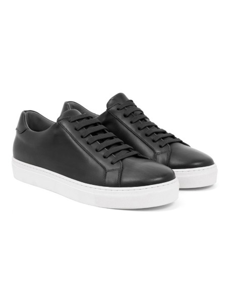 baskets en cuir noir MILBET-NEGRO