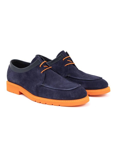 blue suede derby shoes SUDIMIL-NAVY