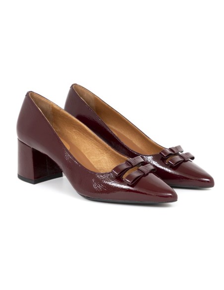 chaussures élégantes pour femmes en cuir Bordeaux W-DASE-BURGUNDY