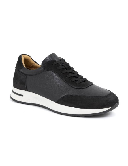 black leather sport shoes KADEM-BLACK