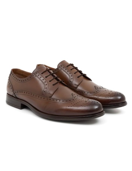 light brown leather derby shoes PAVERMAN-CUERO