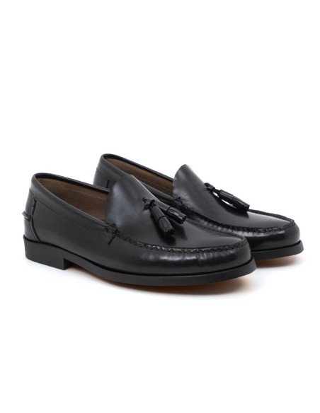 Castillans en cuir noir BESORLA-NEGRO