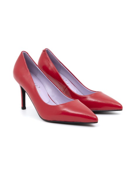 chaussures élégantes pour femmes en cuir rouge W-DASY-RED