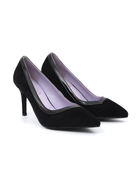 chaussures élégantes pour femmes suède noir W-DOLY-NEGRO