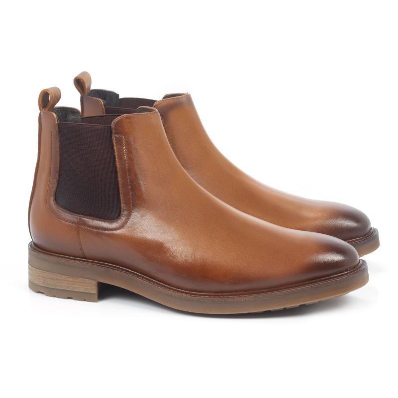 light brown leather chelsea boots BALDOR-CUERO