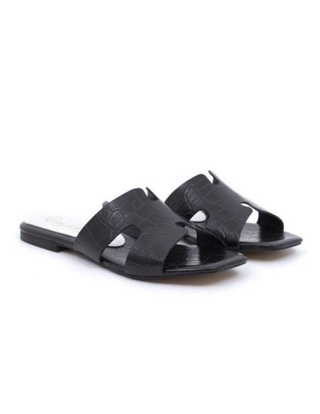sandales femme en cuir noir W-IBIZA-NEGRO