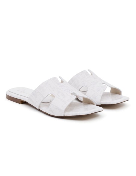 sandales femme en cuir blanc W-IBIZA-WHITE