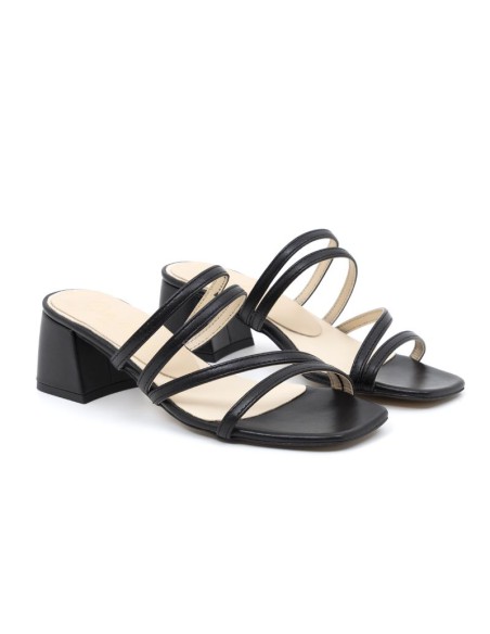 chaussures élégantes pour femmes en cuir noir W-MILO-BLACK