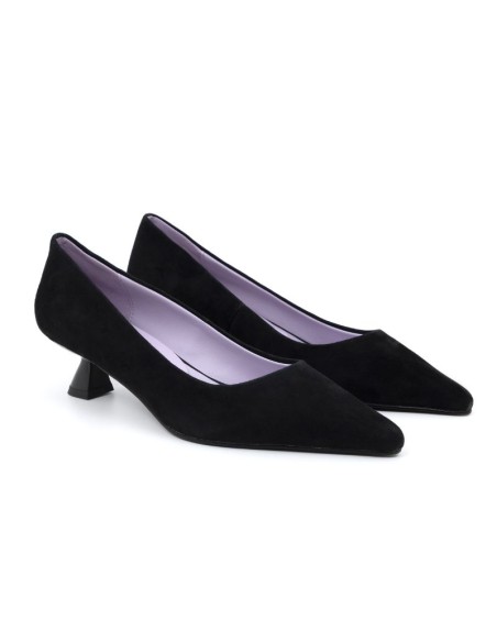 chaussures élégantes pour femmes suède cuir W-SOKE-NEGRO