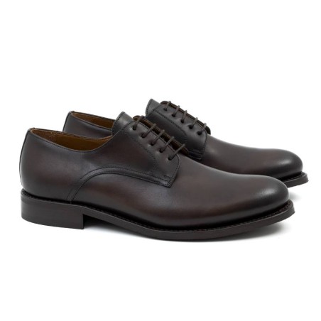 brown leather derby shoes GATMEN-MARRON