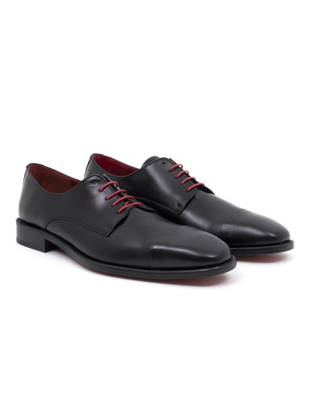 Black leather derby