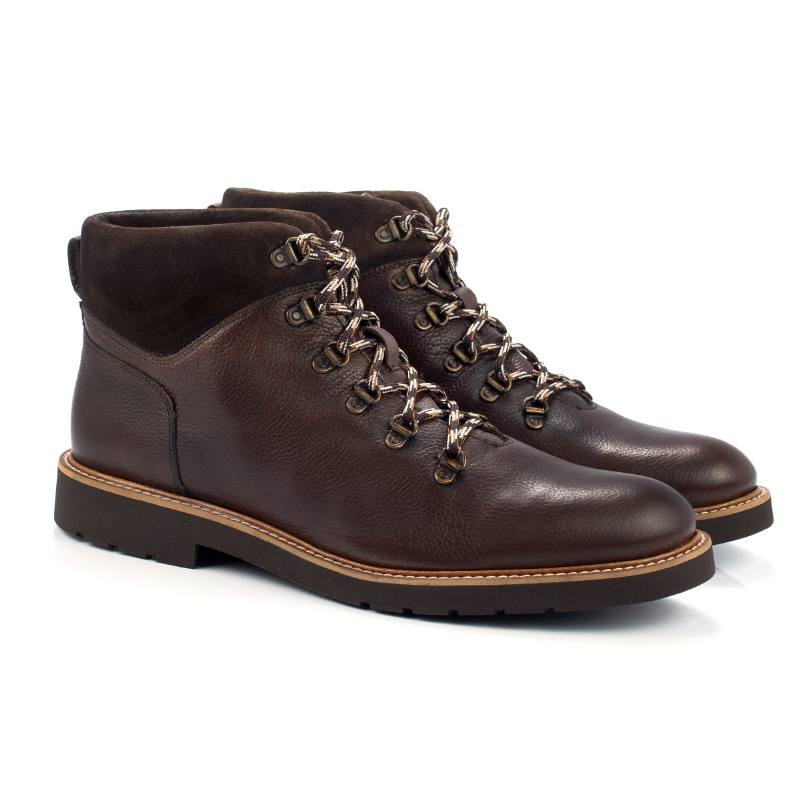 brown leather boots GRAVIER-MARRON