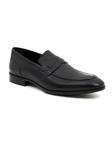 Black leather moccasin