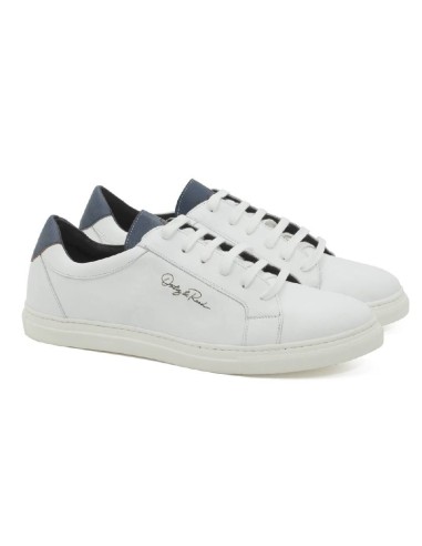 white leather sneakers LETERO-BLANCO-MARINO