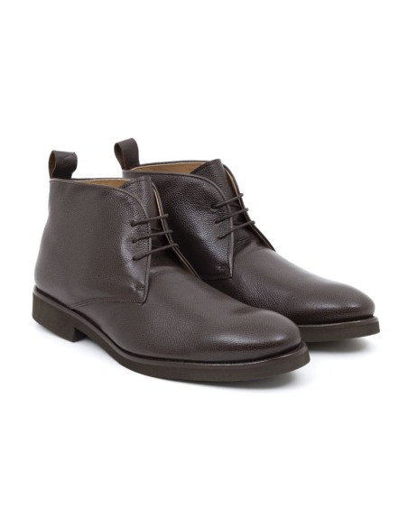 Bottine de peau marron FATIBU-MARRON