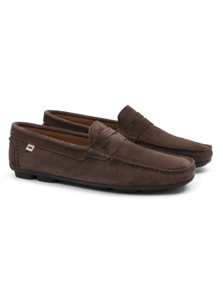 Mocassin suède marron SAYOR-TAUPE