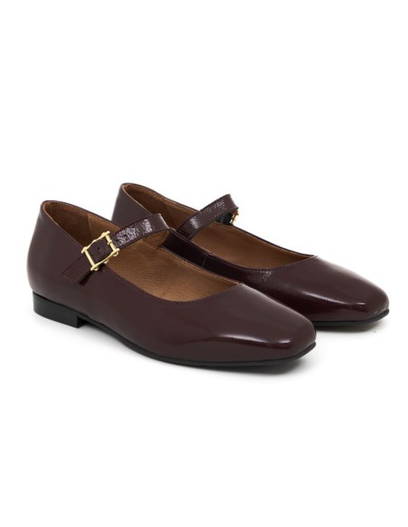 Ballerine de peau Bordeaux W-DEBOL-BURGUNDY