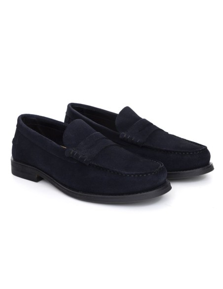 Mocassin de peau bleu SIVERA-NAVY