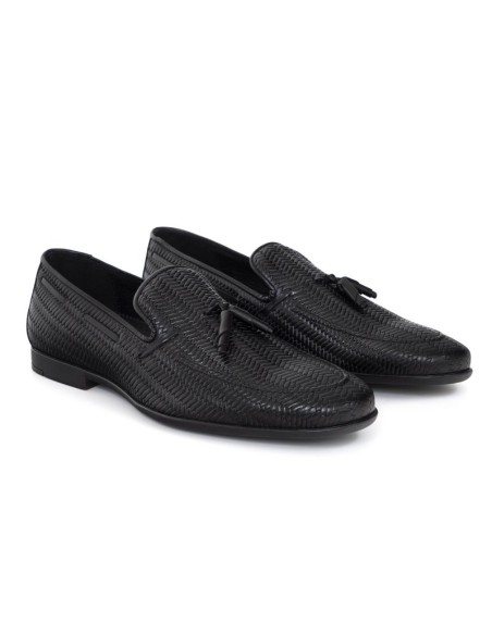 Mocassin de peau le noir BARLON-BLACK
