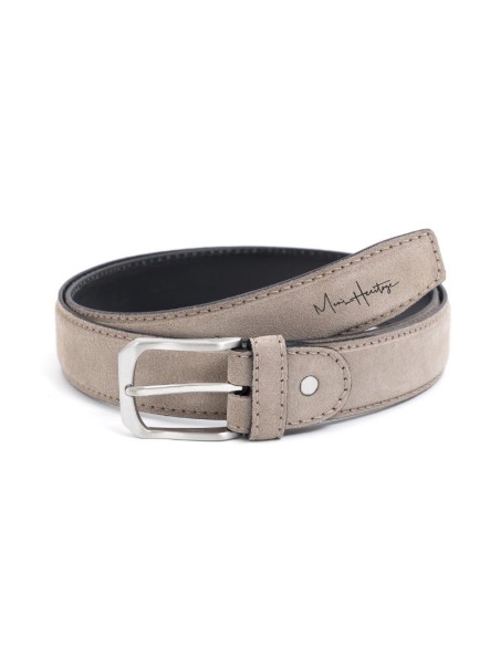 Grey suede belt