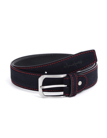Blue suede belt