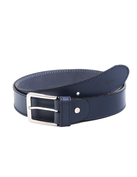 Blue leather belt