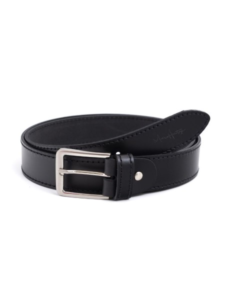 Black leather belt