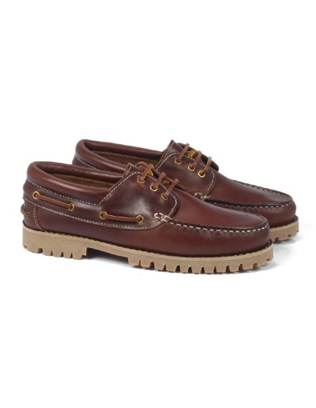 light brown leather boat shoes PAXTON-CUERO