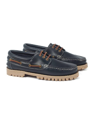 blue leather boat shoes PAXTON-MARINO