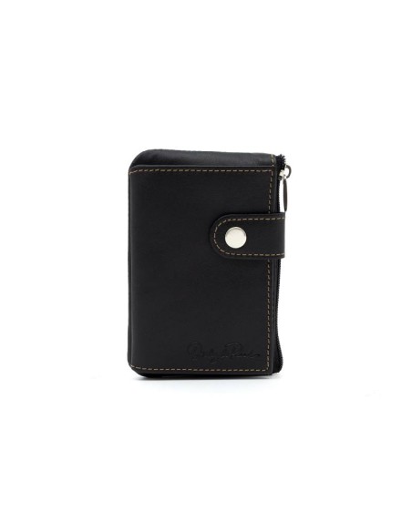 black leather wallet AC-LYON-601-NEGRO