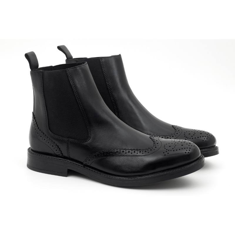 bottines chelsea en cuir noir POTAFOR-NEGRO