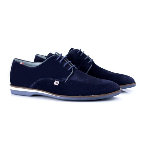 blue suede derby shoes SAMUKA-AZUL