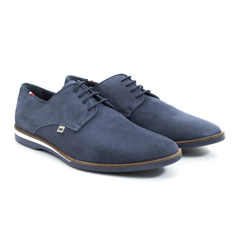 blue suede derby shoes SAMUKA-JEANS