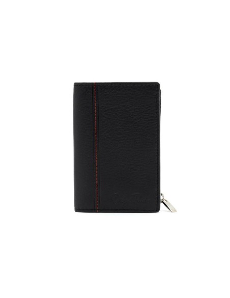 black leather wallet AC-LYON-803-NEGRO