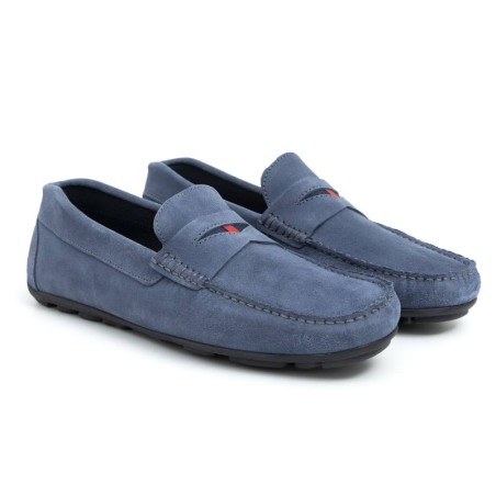 blue suede moccasin SEDENA-AZUL