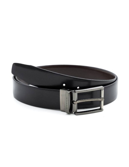 black leather belt B-BRENT-NEGRO-MARRON