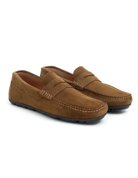 light brown suede moccasin SHOME-CUERO