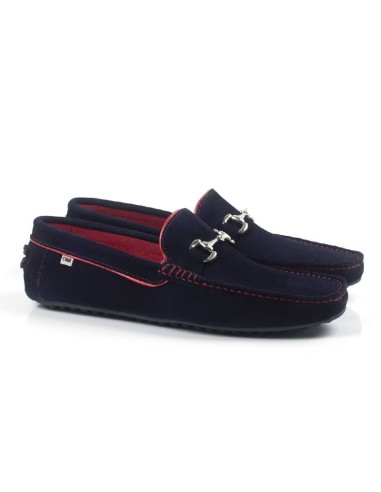 blue suede moccasin SIKVER-AZUL