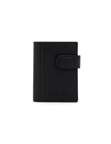 black leather wallet AC-LYON-869-NEGRO