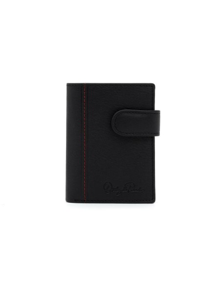 black leather wallet AC-LYON-869-NEGRO