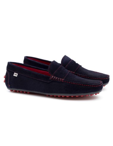 blue suede moccasin SULPEN-NAVY