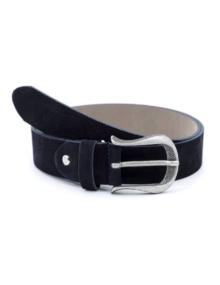 blue leather women's belt WB-NORSE-NAVY