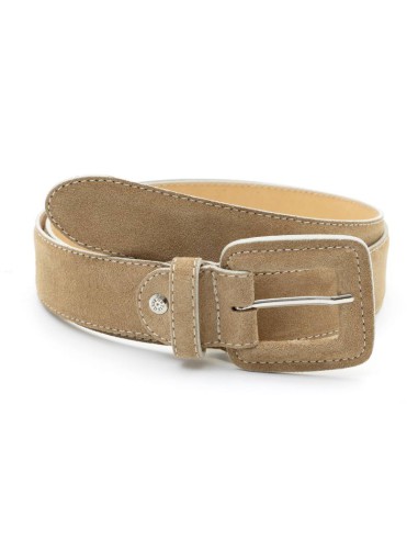 beige suede women's belt WB-SOKEN-CAMEL